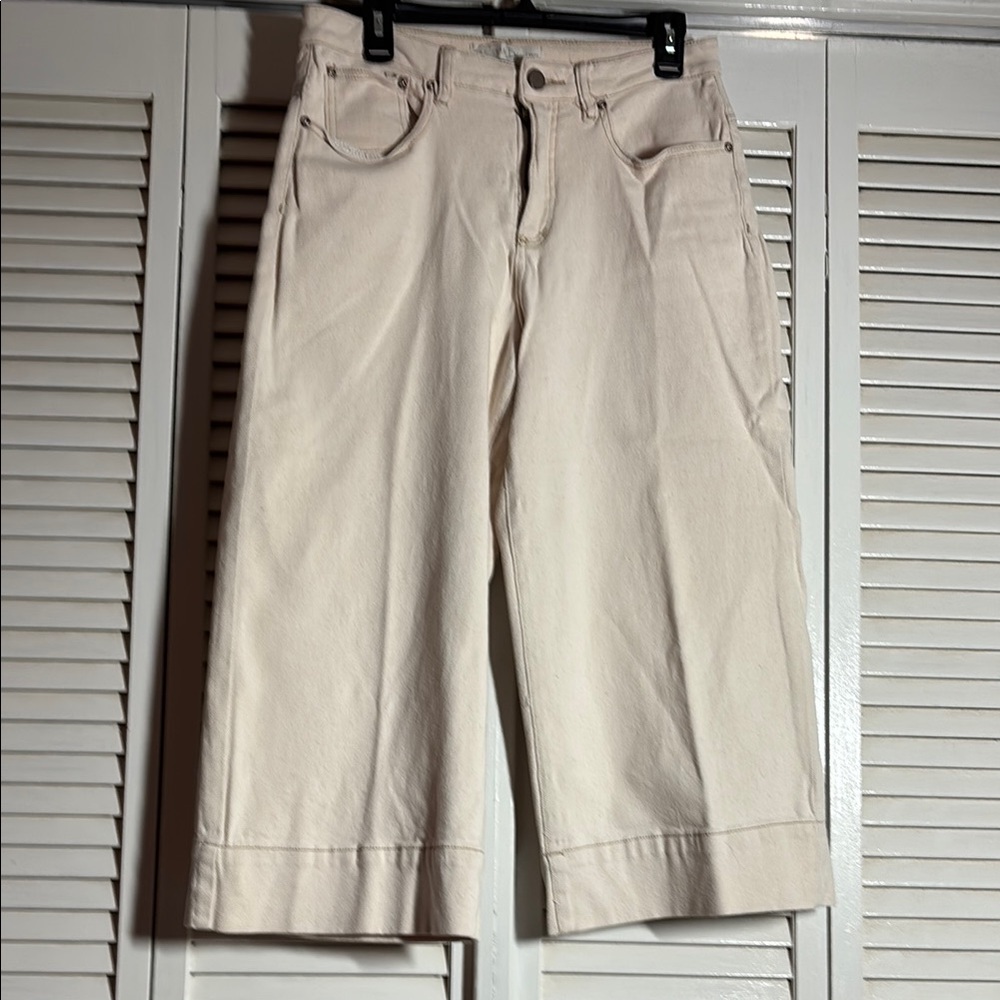Cream Wide-Leg Pants